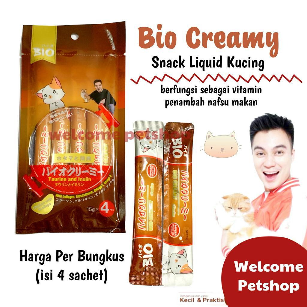 Bio Creamy Snack Cair Kucing Chicken &amp; Scallops / Snack Kucing