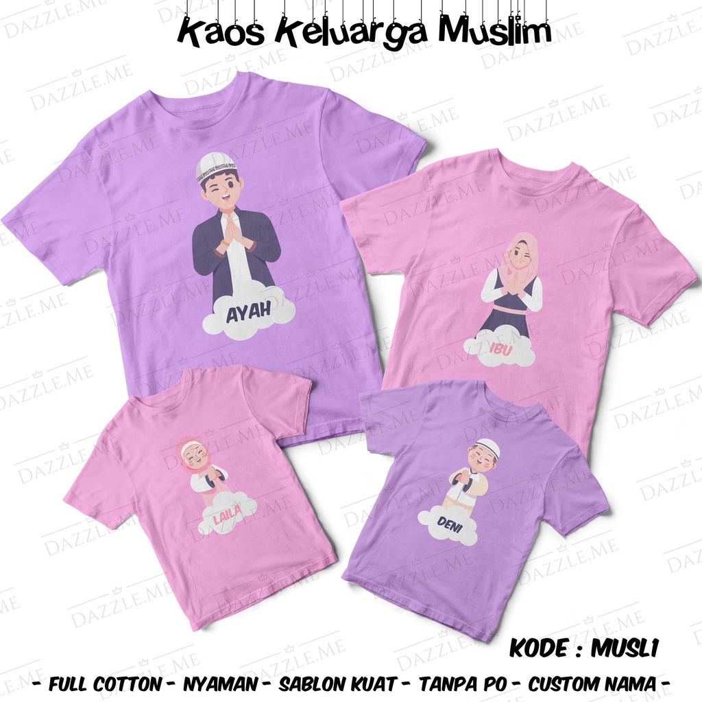 [KAOS] KAOS FAMILY KELUARGA ANAK / DEWASA IDUL FITRI LEBARAN MOTIF MUSL1 FULL COTTON BEST QUALITY