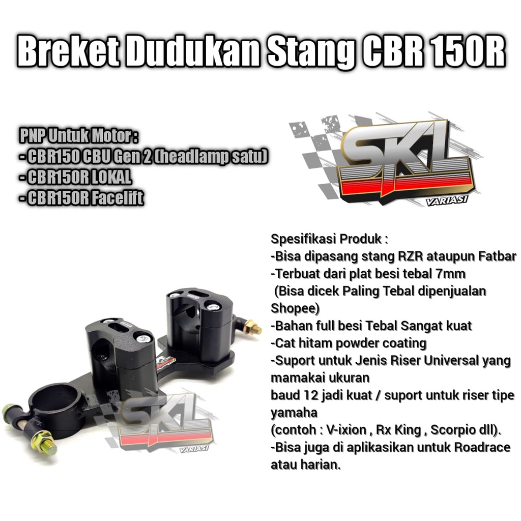 Breket dudukan stang CB150R Old  New Facelift CBR150R CBU Gen 2 (headlamp satu) Lokal Facelift K45G Bracket Dudukan Stang CBR 150R CB150R Facelift CBR Sport dan CB150 Fighter