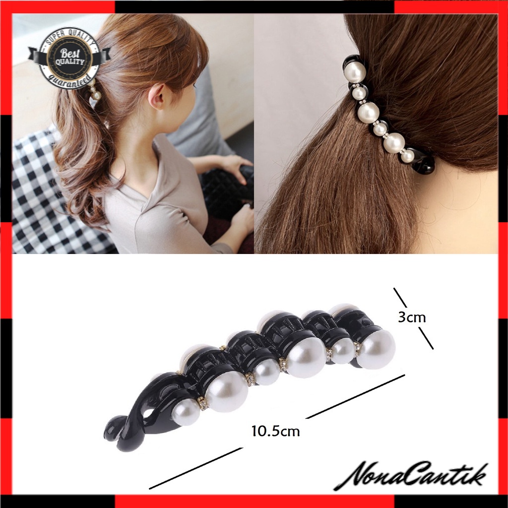 Jedai Jepit Rambut Pisang Mutiara 10.5cm PREMIUM Ponitail Jepit Salon Korea Banana Ponytail Hair Claw Clips