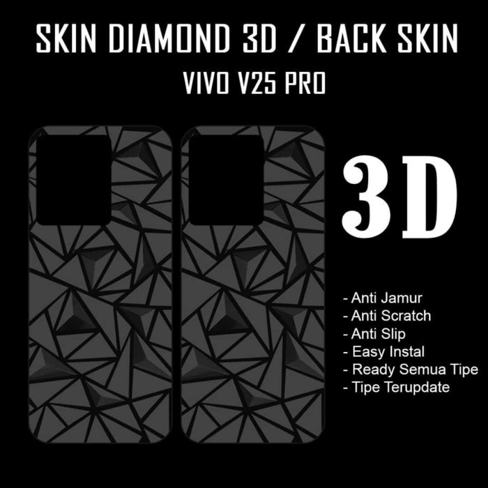 Garskin DIAMOND 3D Vivo V25/V25 Pro/V15/V19/V20 Back Sticker Handphone Anti Jamur