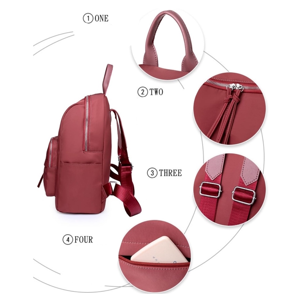 TAS RANSEL KOREA WANITA ANTI AIR BACKPACK IMPORT CEWEK TURNEY MERAH TA521M2 GENDONG PUNGGUNG SEKOLAH KULIAH KERJA BATAM PREMIUM KEKINIAN REMAJA