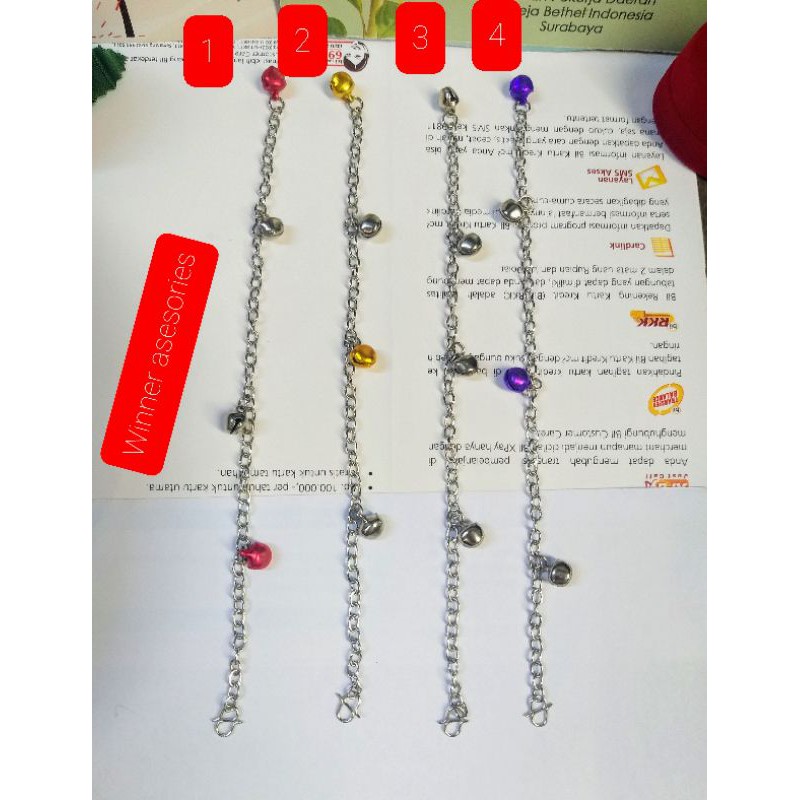 Gelang wanita motif lonceng/  stainlis nuri