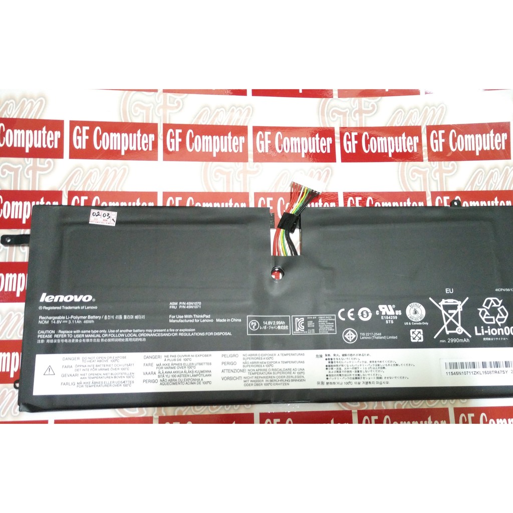 JUAL Baterai Lenovo Thinkpad X1 Carbon 45N1070, 45N1071 Series X1C 3443 3444 Original