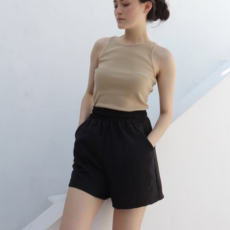 OSLO SHORTS | Celana Pendek Highwaist Linen Crinkle Short Pants Loungewear Celana Rumah Soma