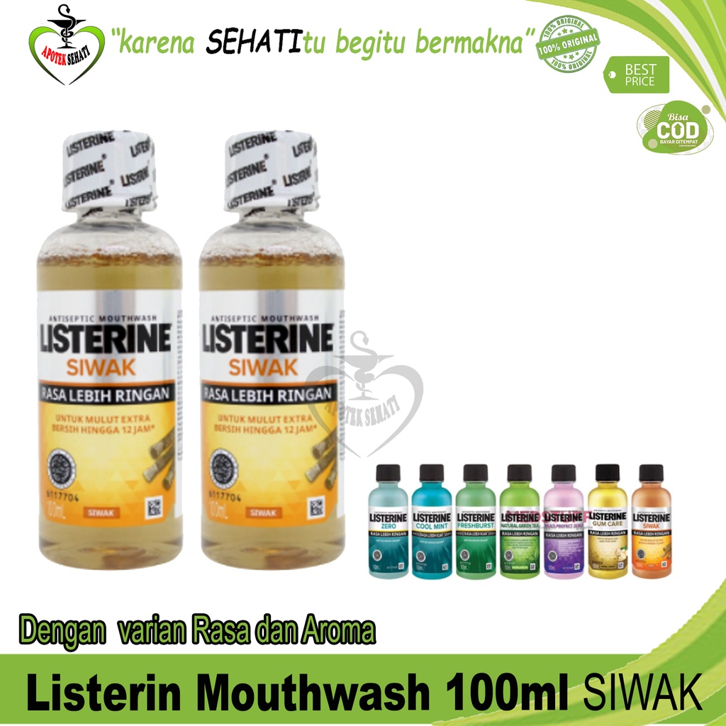 Listerin Obat Kumur 100ml Antiseptik Sariawan Bau Mulut Mouthwash