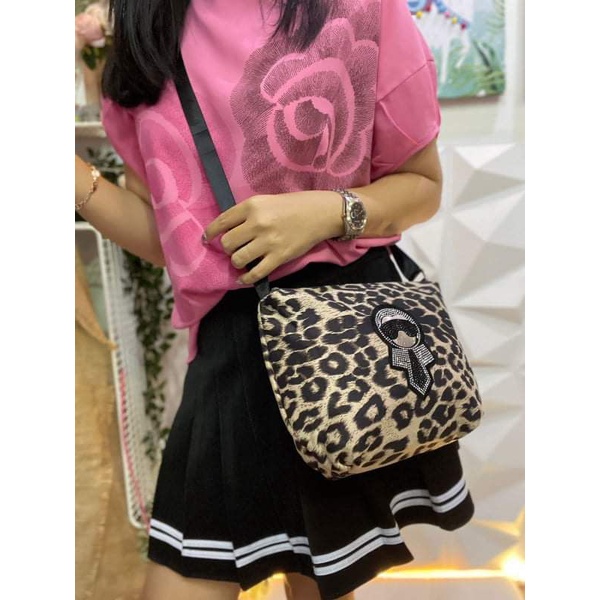 NEW ITEM fashion selempang carlito import tas selempang macan leopard polkadot bunga import