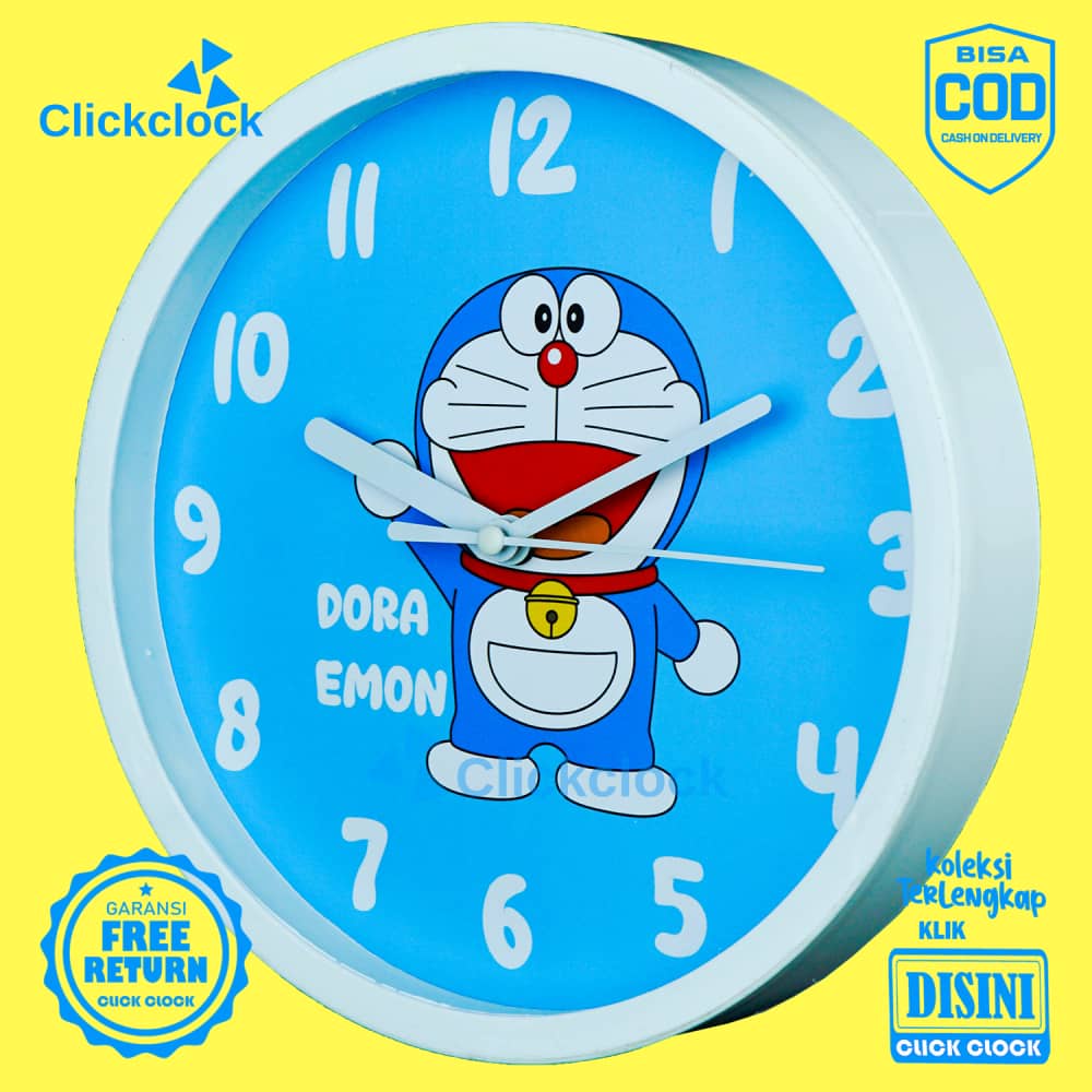 Jam Dinding Analog Karakteranak Doraemon Biru Karakter NN1101 Besar Hiasan Kamar Unik