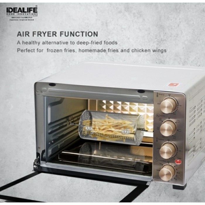 Oven Listrik Idealife Rotisserie Air Fryer 35L IL 335 IL335 35 Liter Panggangan Roti Kue Adonan Low Watt