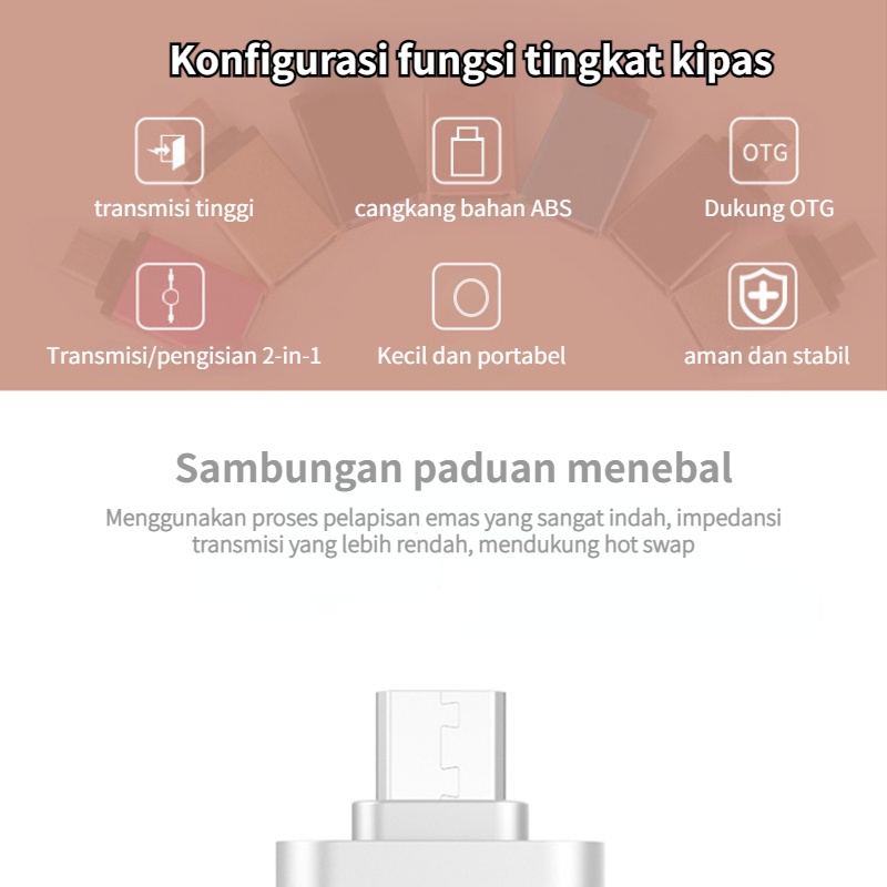 [Beli 1 dapatkan 1 gratis ]OTG Android Micro USB Adapter Universal Untuk Semua Hp Smartphone Hub ke TV Flashdisk Driver Bukan Type C