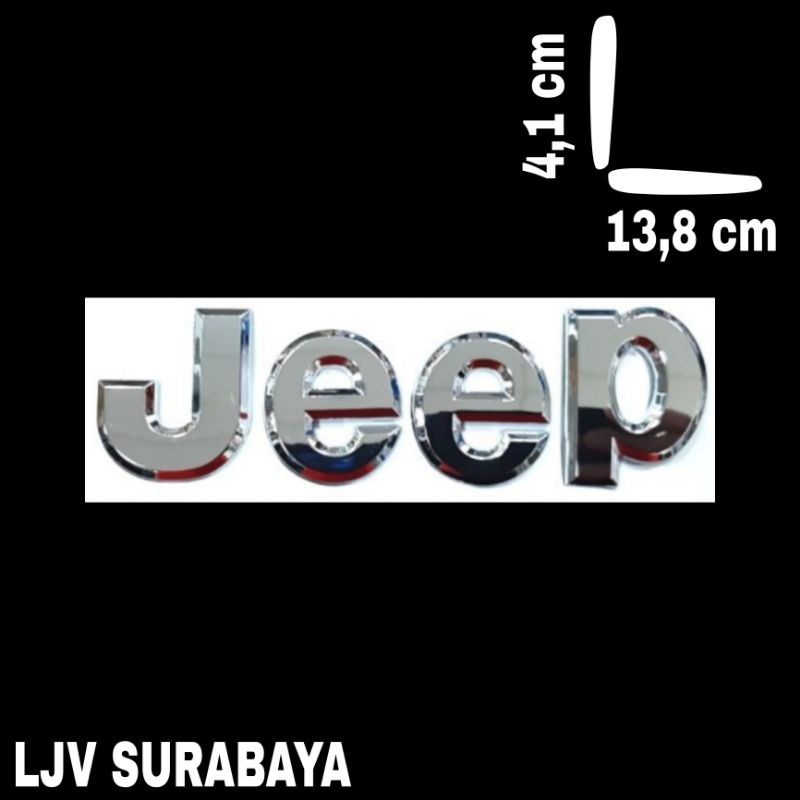 LOGO EMBLEM MOBIL JEEP FULL CHROME MURAH