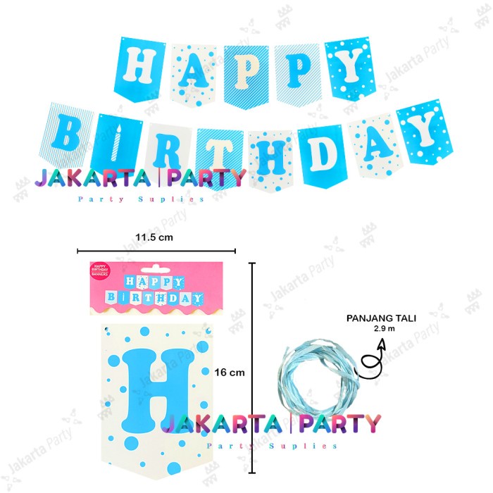 Banner Happy Birthday Mix Motif #1 / Bunting Flag HBD / Party Flag HBD