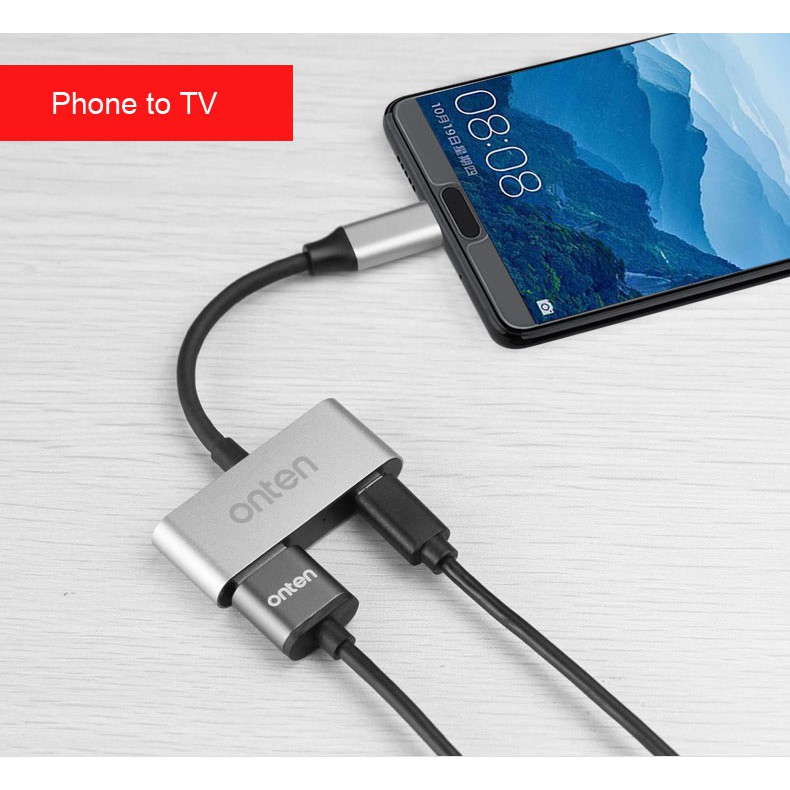 ONTEN 4K Type C Cable Converter to HDMI and Type C Port OT-9592