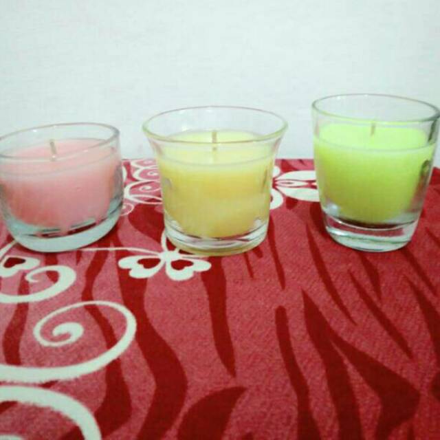 Lilin gelas sloki warna warni souvenir lucu korea