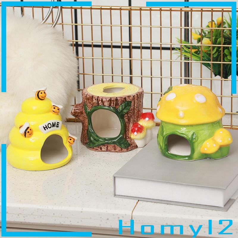 [HOMYL2] Cute Ceramic Hamster Cage Mouse Easy Clean Animal House Hideout