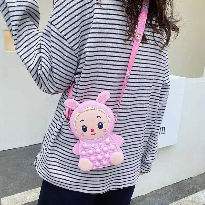 (COD )Tas Selempang Anak Jelly Sling Bag Pop It Mini Fashion Anak MALL SHOPPING