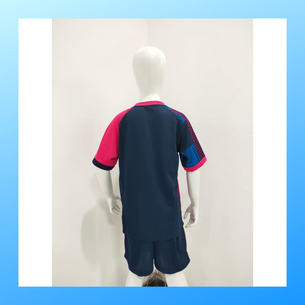 Kaos badminton anak laki-laki jersey bulutangkis baju celana setelan jersy perempuan stelan t-shirt outfit seragam kostum print olahraga casual suit pakaian jarsey oblong apparel sports jersi sudirman thomas uber cup bulu tangkis ST.Y171 navy polos