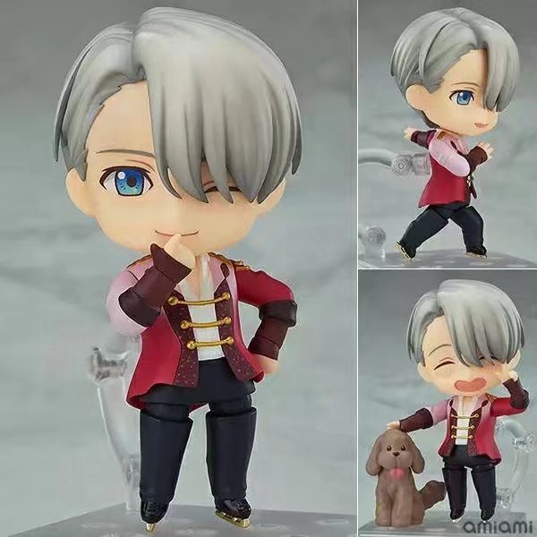 『Free Ongkir 』 10cm YURI on ICE Nendoroid 741# Victor Nikiforov Anime Cartoon Action Figure PVC