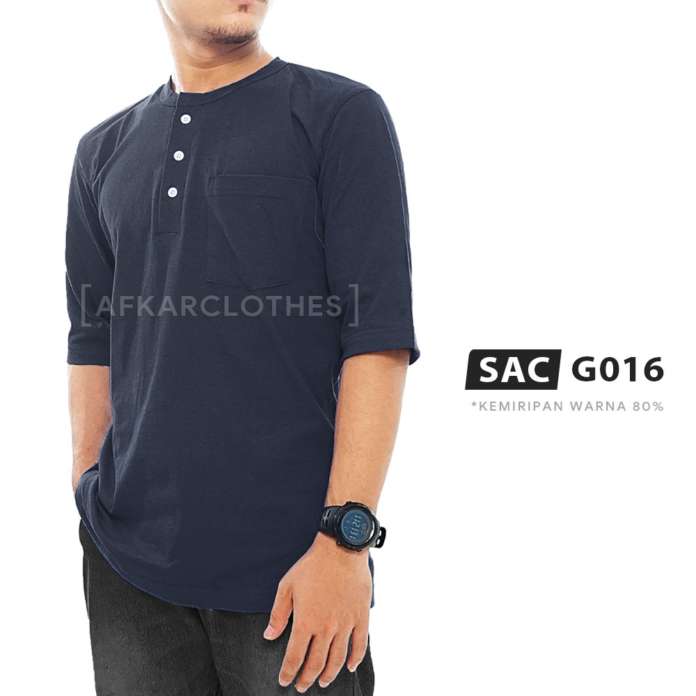 AFKAR Kurta Kaos Basic Pria Katun Combed SAC