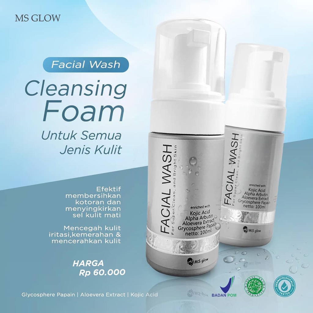 MS GLOW Facial Wash Beauty Golden Glow Sabun Cuci Muka Pembersih Wajah 100ml