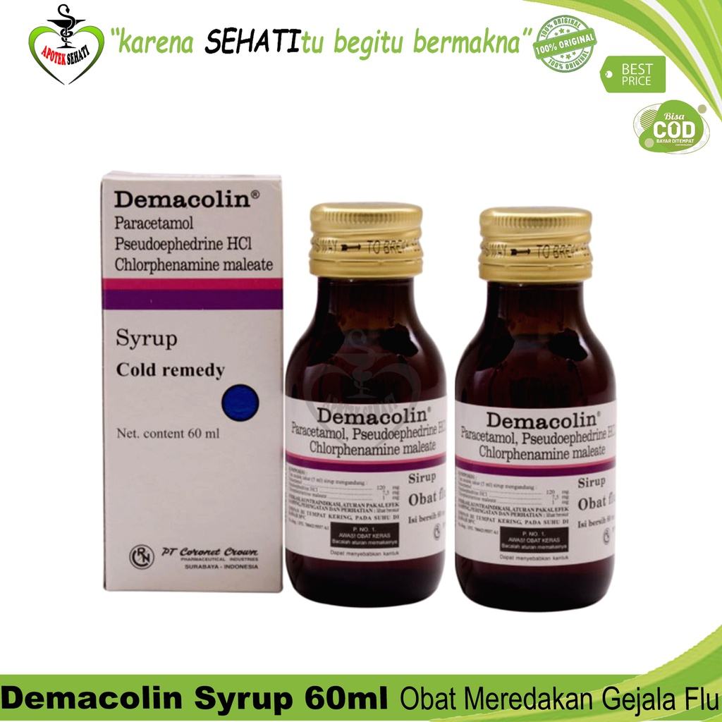 DEMACOLIN SYRUP OBAT FLU PILEK PANAS