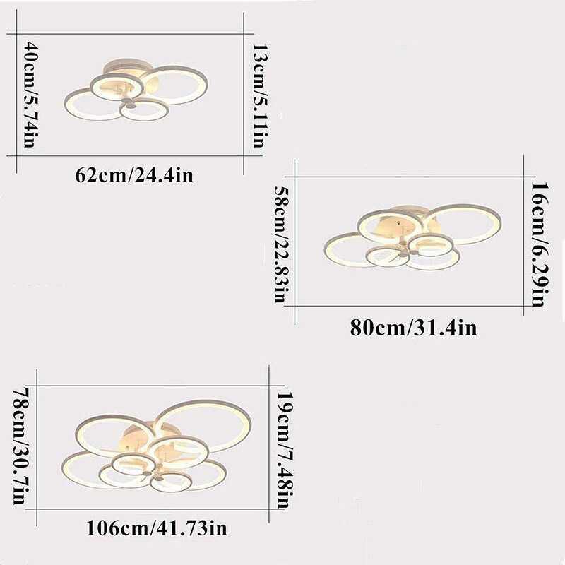 TD-DHA MINGKO Lampu LED Plafon Modern Ceiling Light 6 Ring - 0528