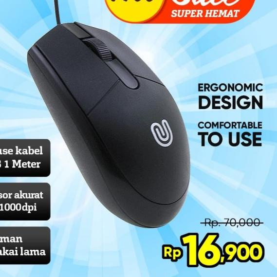 ➲ Optical Mouse G3 Unitech Wired Kabel USB 1000DPI ℮