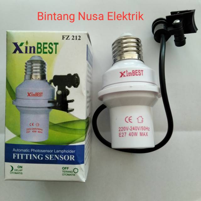 Xinbest-Muxindo-YL212A-Lottol RL212 Fiting Lampu Sensor Cahaya/Fitting Lampu Sensor Cahaya/Tempat Lampu Sensor Cahaya/Fiting Lampu Sensor Malam