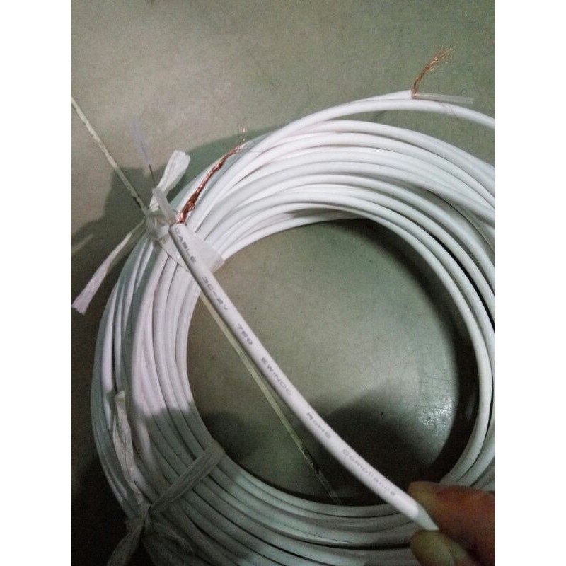 sinar ewindo kabel antena coaxial putih 3c