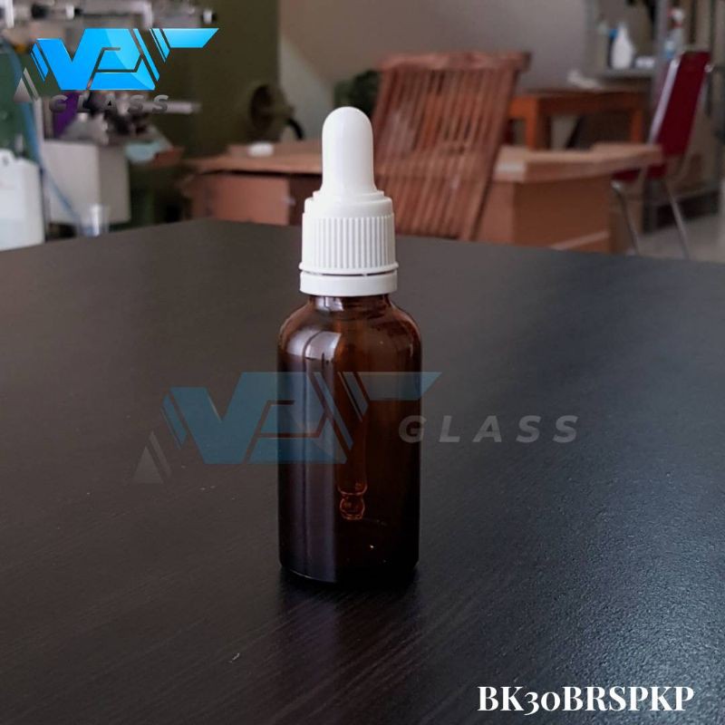 botol kaca pipet 30ml amber / coklat / botol serum 30ml /botol tetes 30ml