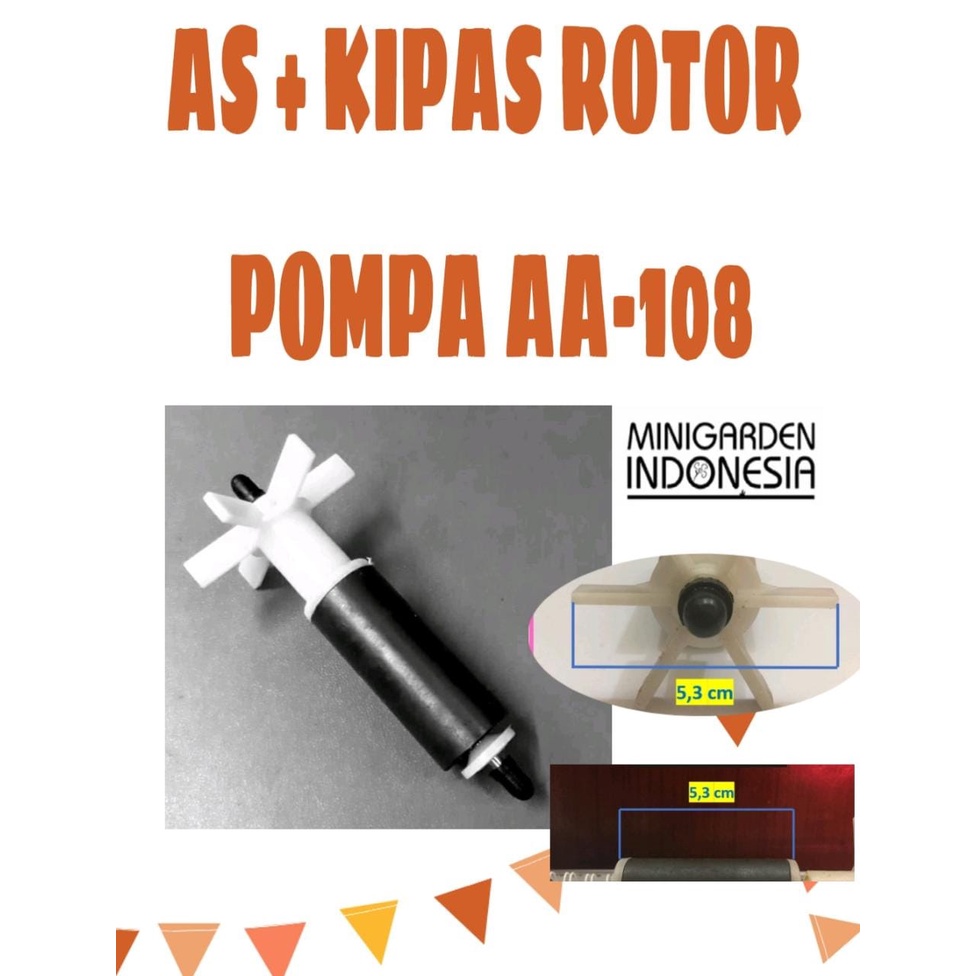 AS KIPAS ROTOR MAGNETIC POMPA AQUARIUM TIPE AA 108 AMARA SAKKAI YUKARI