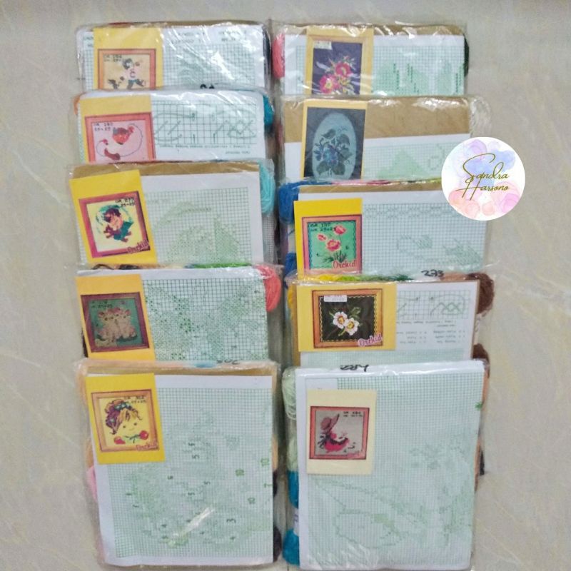 Paket Kristik Orchid Kecil / Cross Stitch Set