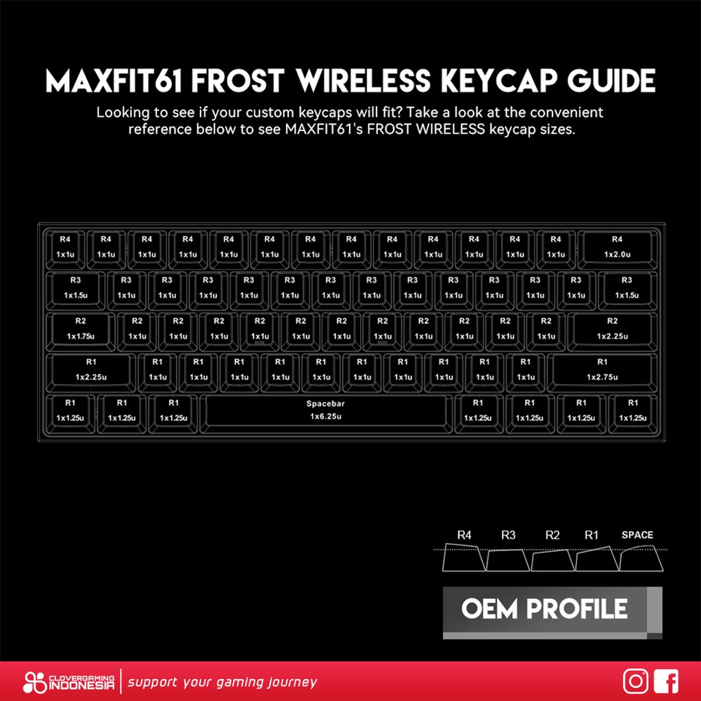 Fantech MAXFIT61 Frost Wireless - MAXFIT 61 Mechanical Gaming Keyboard