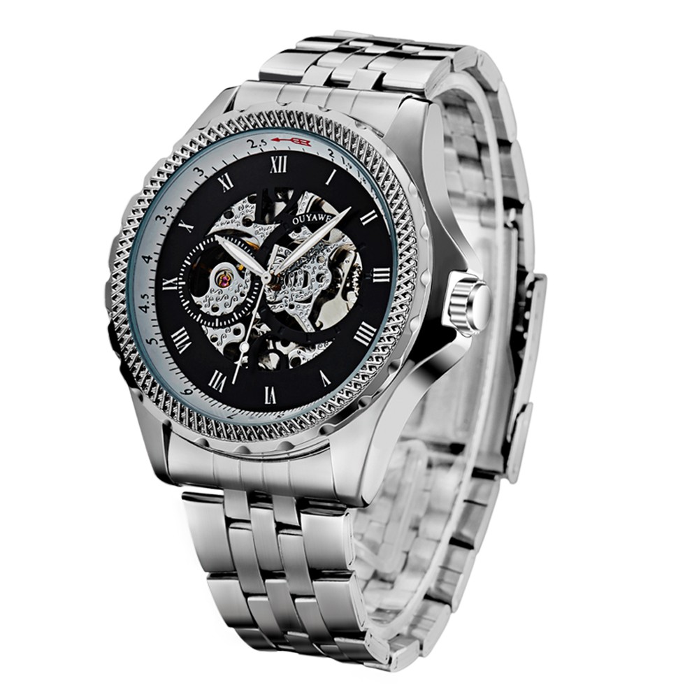 Ouyawei Skeleton Stainless Steel Automatic Mechanical Watch - OYW1309