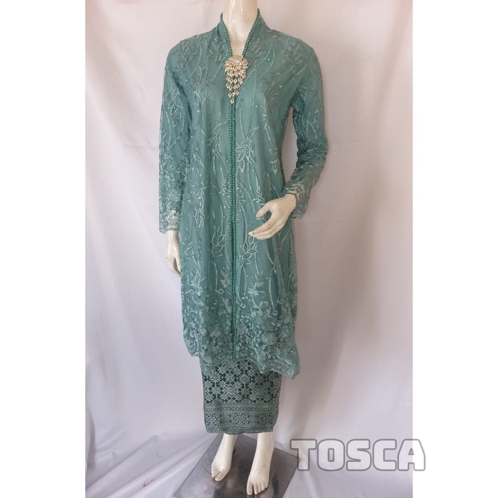 terbaru set kebaya kartini tunik tulle mutiara bordir / set kebaya kartini tunik / kebaya lamaran