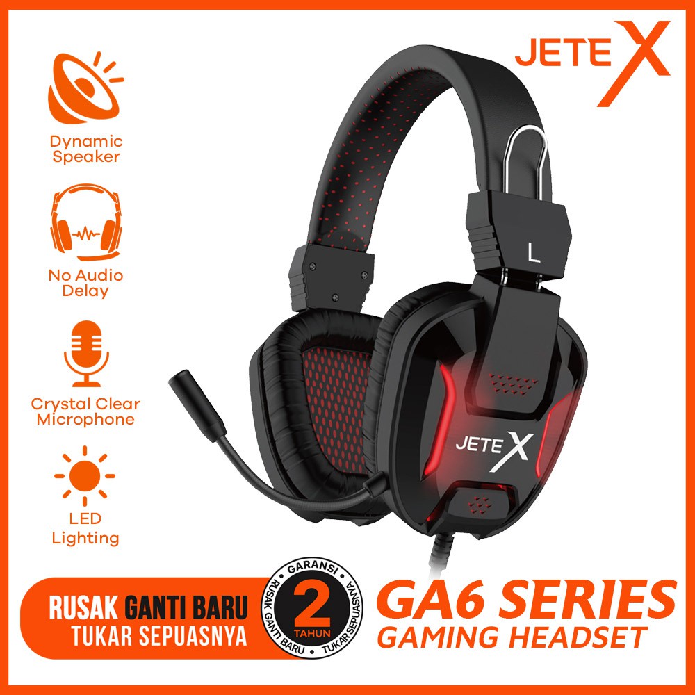 Headset Gaming Headphone Gaming with Noise Cancelling JETEX GA6 - Garansi 2 Tahun