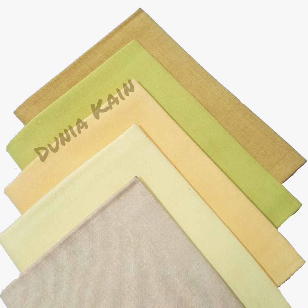 Bahan Kain Warna Krim, Kuning, Hijau Apel, Coklat Polos Bahan merek Avano (Harga per 0.1m) Warna Kai