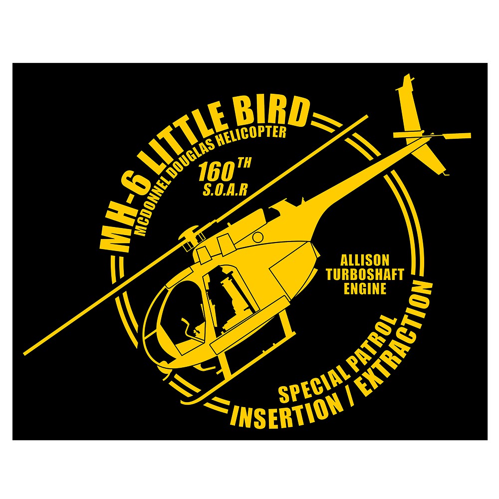 

MH-6 Little Bird Double Lines Cutting Sticker