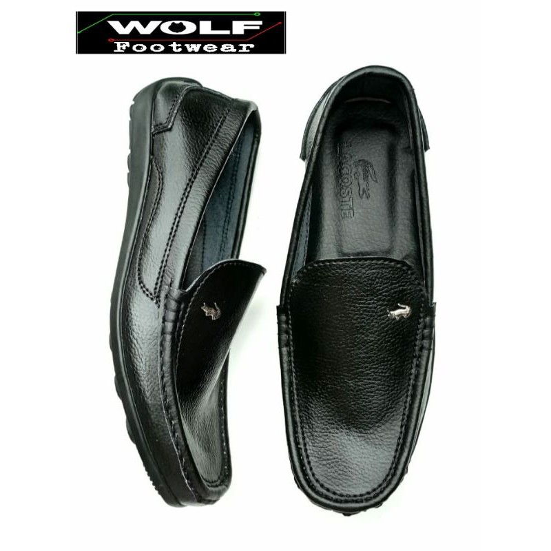 WOLF x LACOSTE|Sepatu Loafer Pria Kulit Asli Sol Tanam Sepatu Casual Moccasin Kulit Asli