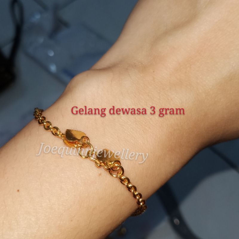 Gelang emas muda dewasa ready yang 3 gram Indonesia|Shopee Indonesia