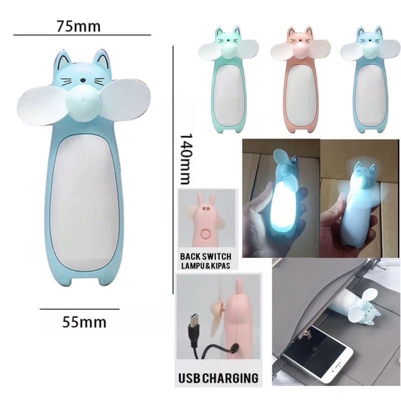 ￼KIPAS MINI FAN LED VIBOX KIPAS LAMPU LED RABBIT/KIPAS ANGIN MINI LED RABBIT Kipas Terpopuler