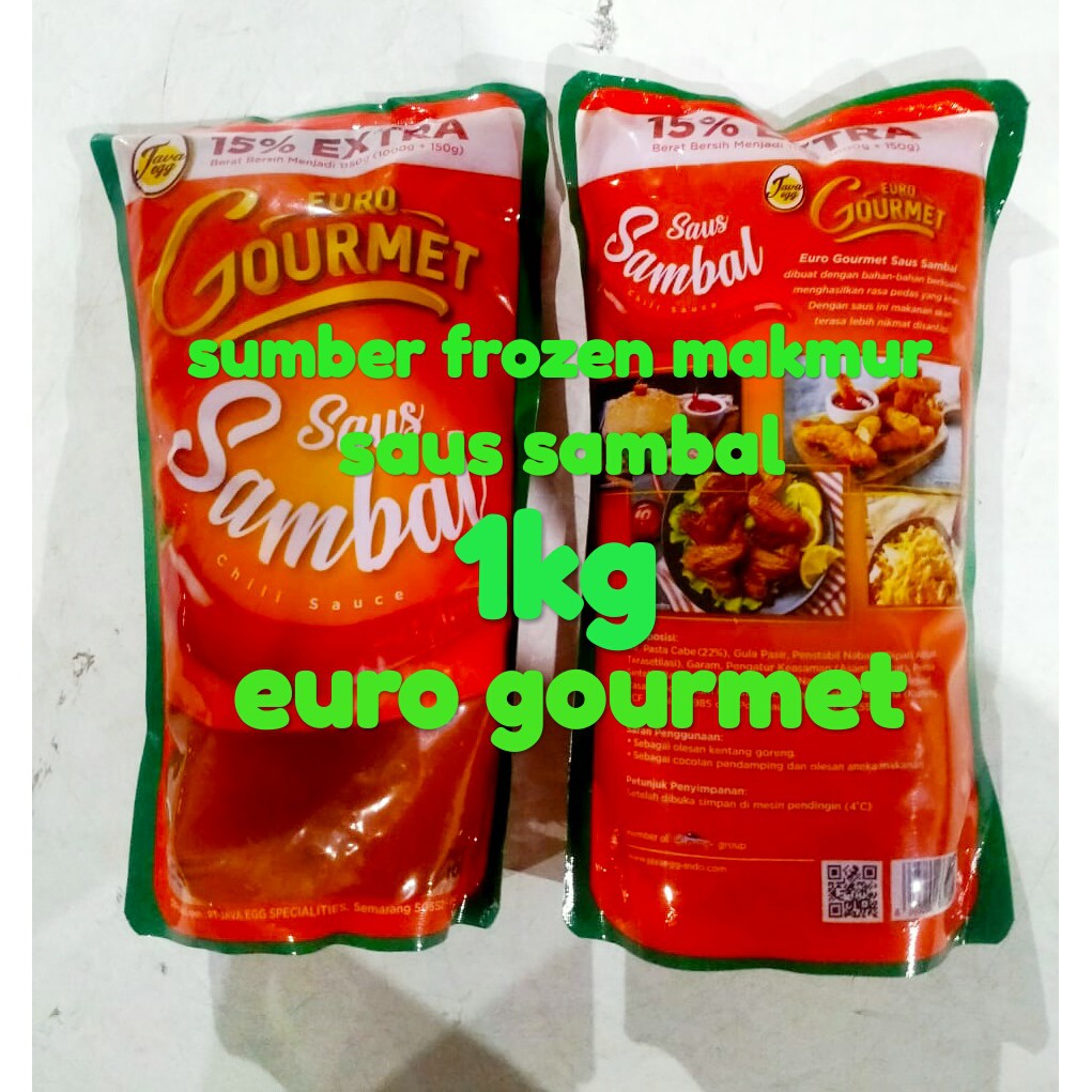 

saus sambal1kg euro gormet sumber frozen makmur
