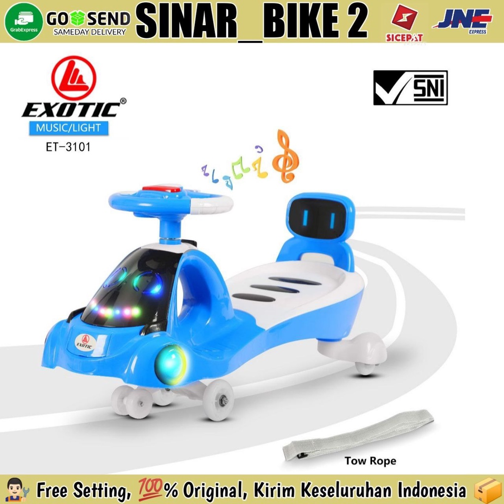 Swingcar EXOTIC ET 3101 Mainan Anak Mobilan Dorong Ayun Stir