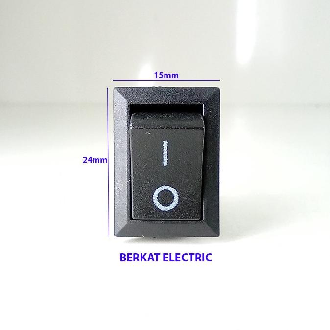 ```````] SWITCH SAKLAR HITAM KECIL TANPA LAMPU ON-OFF 2KAKI 2PIN