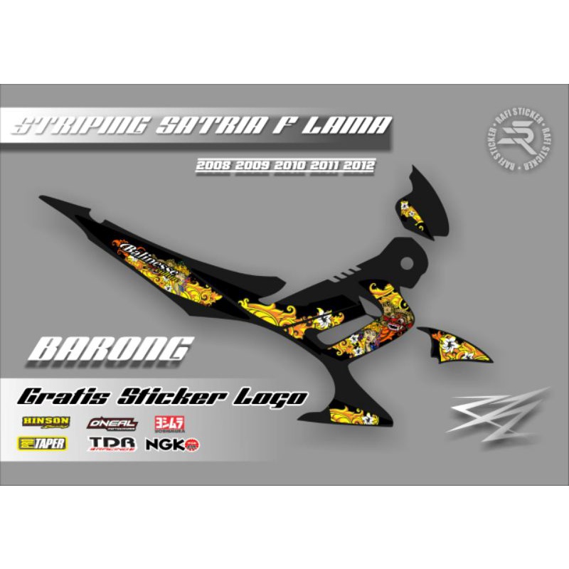 Striping Variasi Satria Fu Barong / Sticker Motor Suzuki Satria Lama 2008 2009 2010 2011 2012 Batik