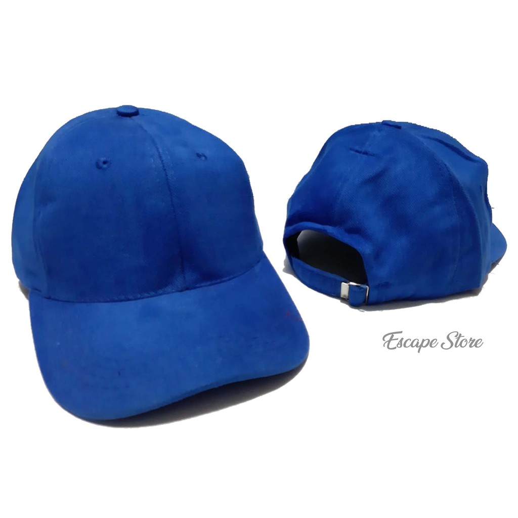 Topi Baseball Polos / Topi Distro Murah / Topi Pria Wanita - Biru