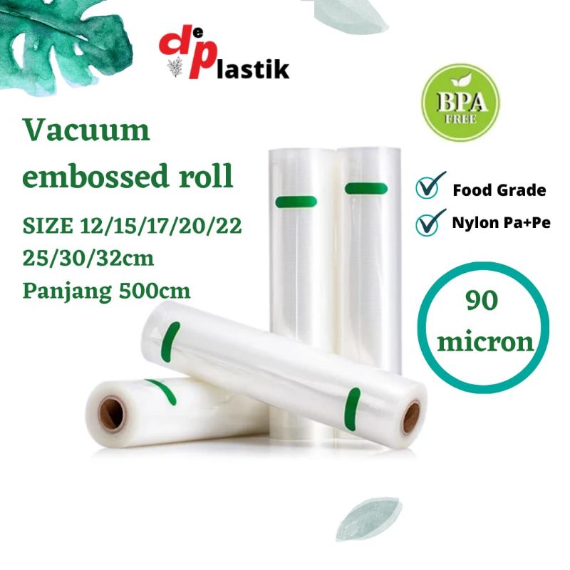 Plastik Vakum roll emboss size 12 15 17 20 25 30