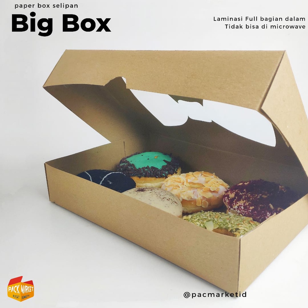 Dus Donat 1 Pak Isi 20pc - Big Box Kemasan Roti Kertas Daur Ulang