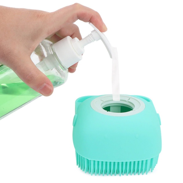 [Best Seller] Sikat Mandi Badan Bath Brush Soft Silicone with Soap Container 80ml  - Tosca