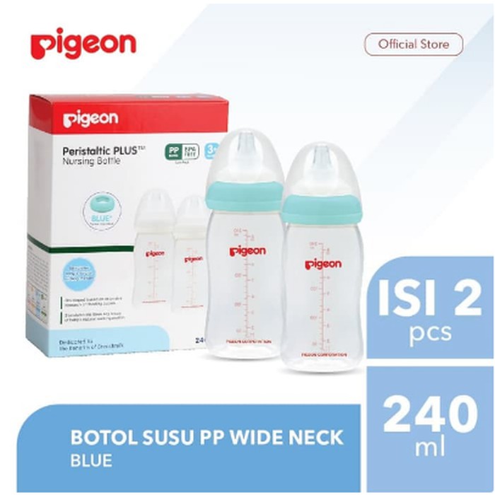 Pigeon Twin Pack Bottle Wide Neck 240Ml Botol Susu Anak Bayi isi 2